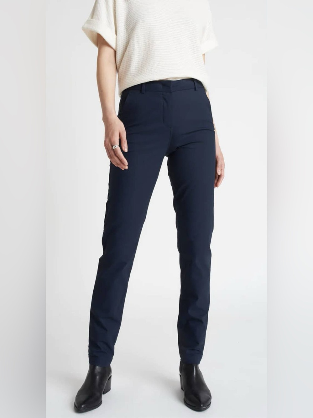 Kit And Ace Technical Pants Navigator Collection Cotton Blend Black